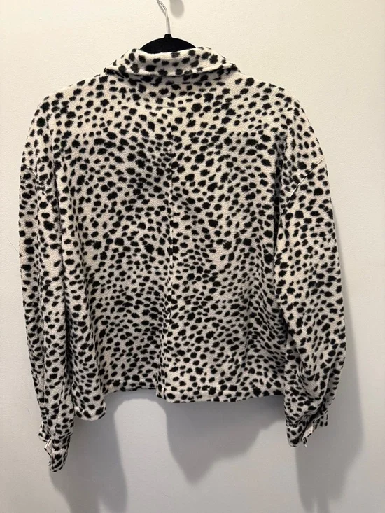 Brixton Women's Bowery Fleece Longsleeve Shirt cheetah-print jacket medium - Picture 8 of 12